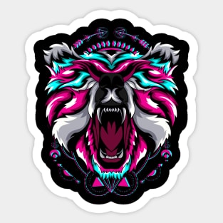 bear vintage retro glitch Sticker